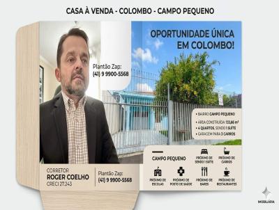 Casa para Venda, em Colombo, bairro Campo Pequeno, 4 dormit�rios, 2 banheiros, 1 su�te, 3 vagas